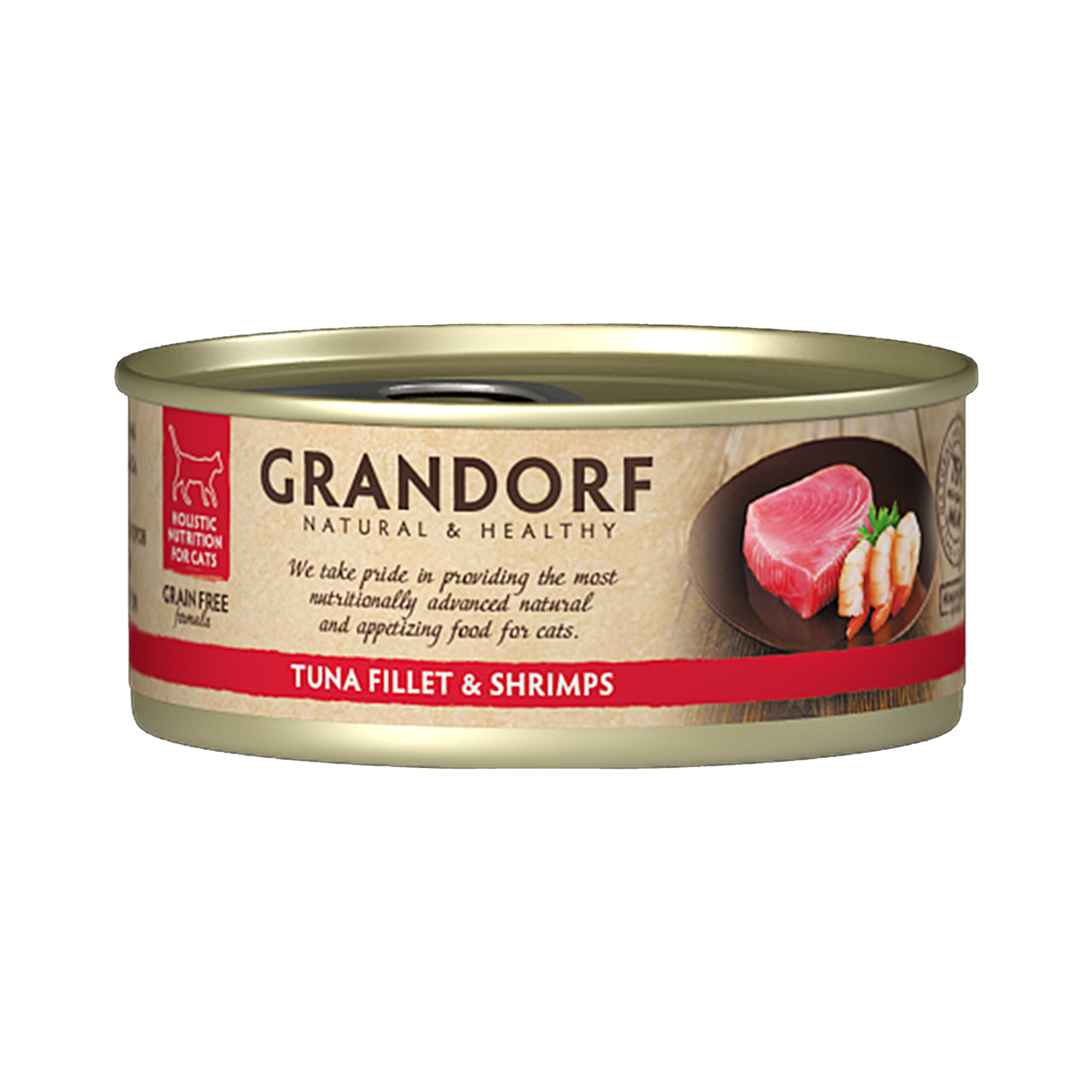 Grandorf Tuna Fillet & Shrimps - 70g Pack of 6 - طعام معلب للقطط