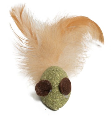 Farm Company Green Catnip mouse toy w/feather blister- 5 cm - مستلزمات الحيوانات الأليفة