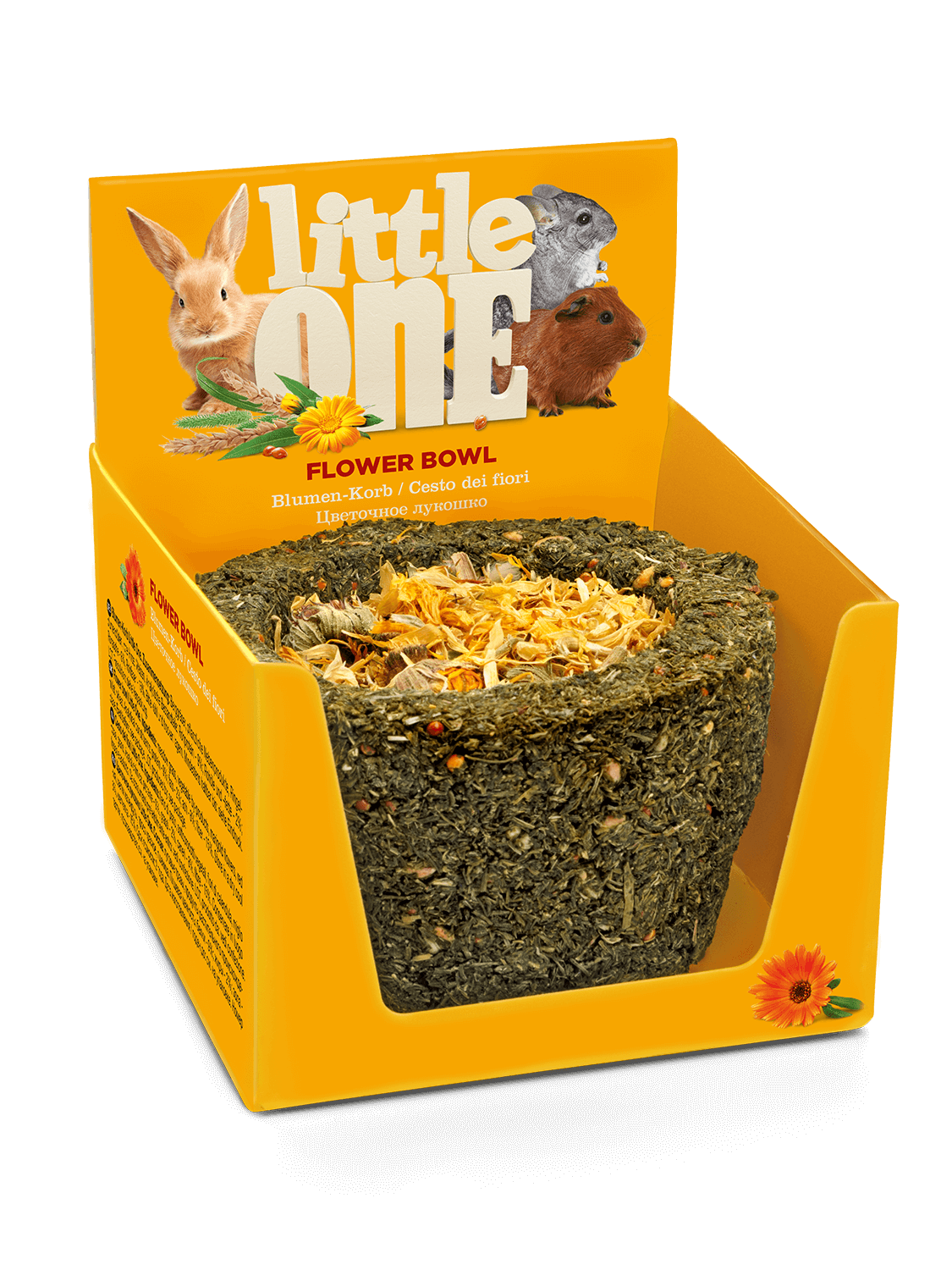 Little One Flower bowl. Treat-toy for all small mammals 120gm - اكسسوارات الحيوانات الصغيرة