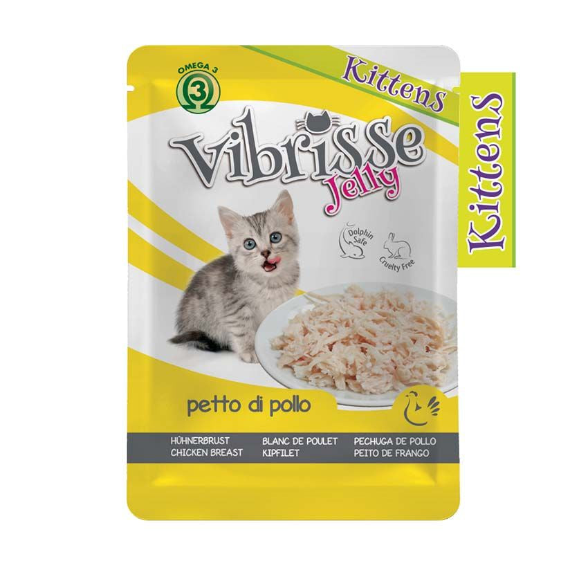 Croci Vibrisse Kitten Pouch Jelly Chick.Breast - 70 جرام - كروسي فيبريس كيس جيلي للقطط الصغيرة - 70 جرام - طعام رطب للقطط