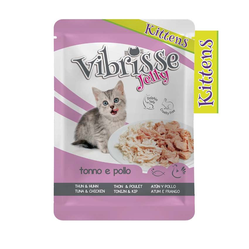 Croci Vibrisse Kitten Pouch Jelly Tuna Chick - 70g - كروسي فيبريس كيس للقطط جيلي تونا كتكوت - 70 جم - طعام رطب للقطط