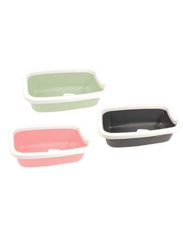 Farm Company Corner cat tray with rim and scoop Salmon pink - 55x42x14 cm - اكسسوارات القطط