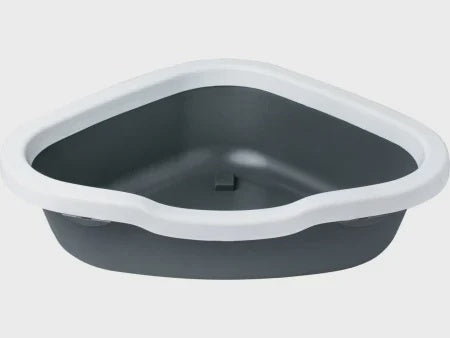 Farm Company Corner cat tray with rim and scoop Dark grey - 55x42x14 cm - اكسسوارات القطط