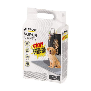 Croci Absor.Super Nappy Act.Carbon Dog - 57X54cm 14pcs. - مستلزمات النظافة والعناية والرعاية