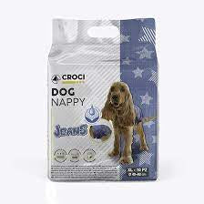 Croci Nappy Diaper Jeans Dog - XL - حفاضات جينز للكلاب من كروسي - مقاس XL - مستلزمات العناية والعناية والرعاية