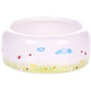 Feeding Bowl Small Animal Kiki Ceramic Round White L 16X16X5.5cm 700ml - مستلزمات الطعام للحيوانات الصغيرة