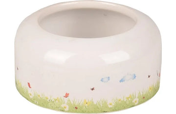 Feeding Bowl Small Animal Kiki Ceramic Round White M 11.5X11.5X4.5cm 275ml - مستلزمات الطعام للحيوانات الصغيرة