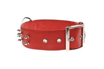 Ferribella Nylon Collar with Spikes 2.5X37-47cm Red - طوق الكلاب