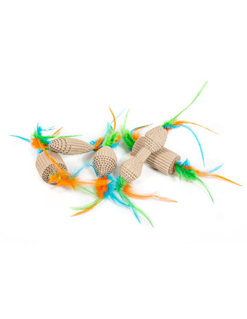 Farm Company Assorted Cardboard & Feather Cat Toys - 6cm (per pc.) - مستلزمات الحيوانات الأليفة