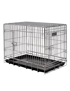 Farm Company Foldable dog cage  Plastic tray Black - 124x76x80cm - قفص للحيوانات