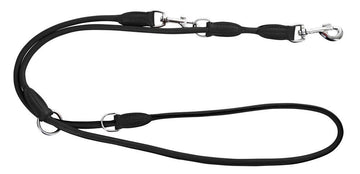 Kerbl Round Leather Guide Leash Roma 200cmx8mm Black - رباط تحكم للكلاب